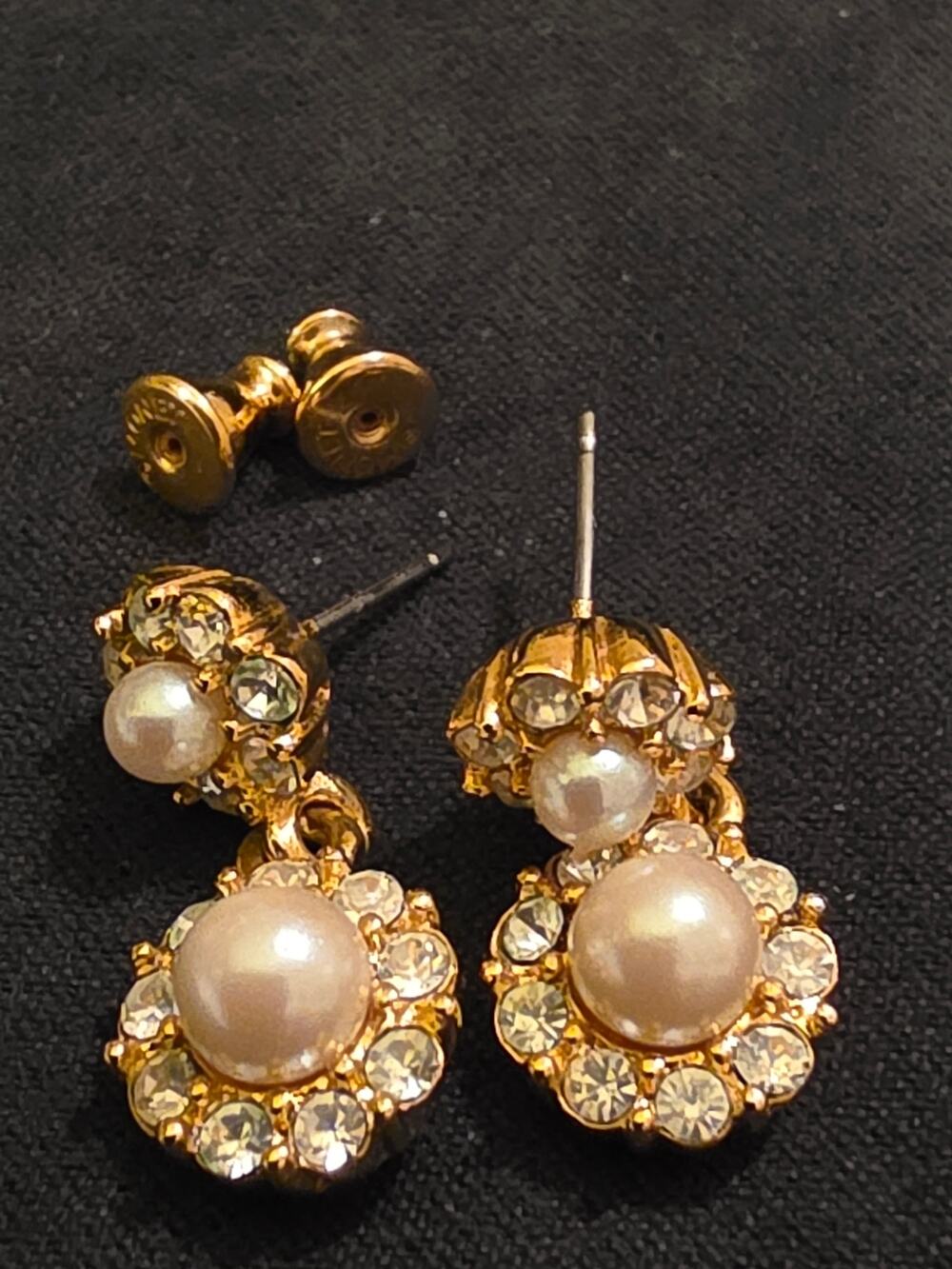 Monet Faux Pearl Dangle Earrings
